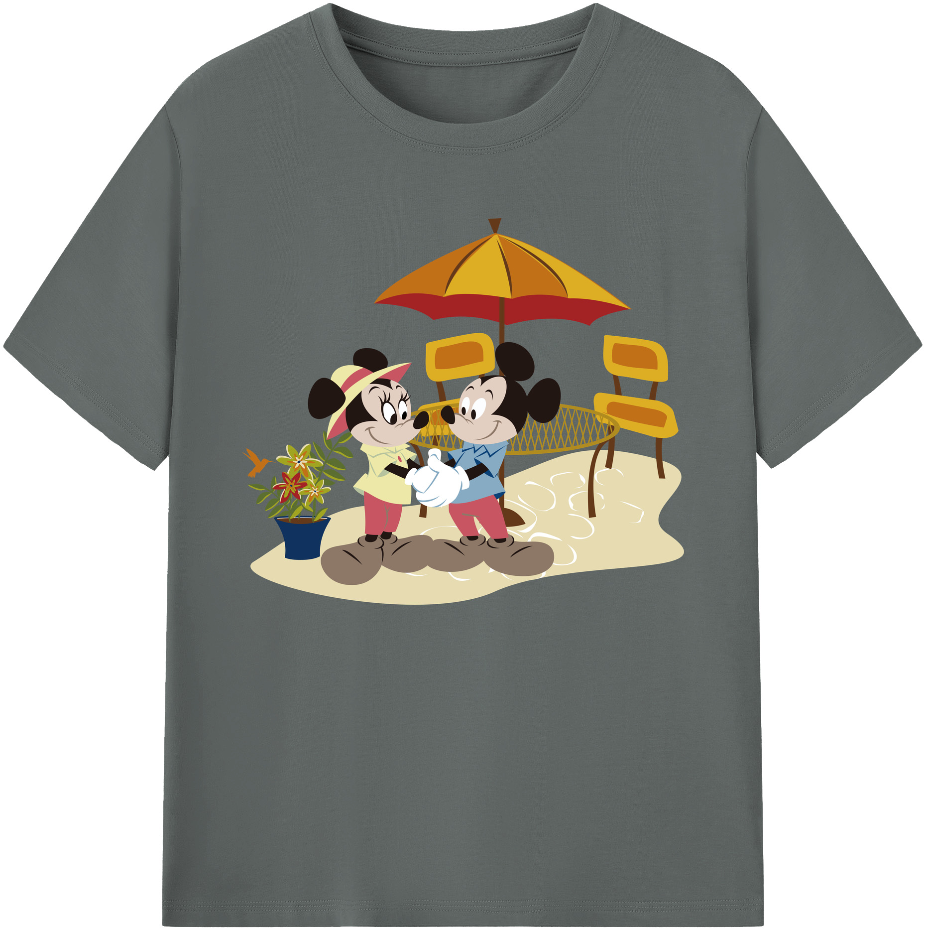 ミッキーマウス Mickey Mouse 綿100％ メンズ半袖Tシャツ｜肌触りやわらか＆通気性